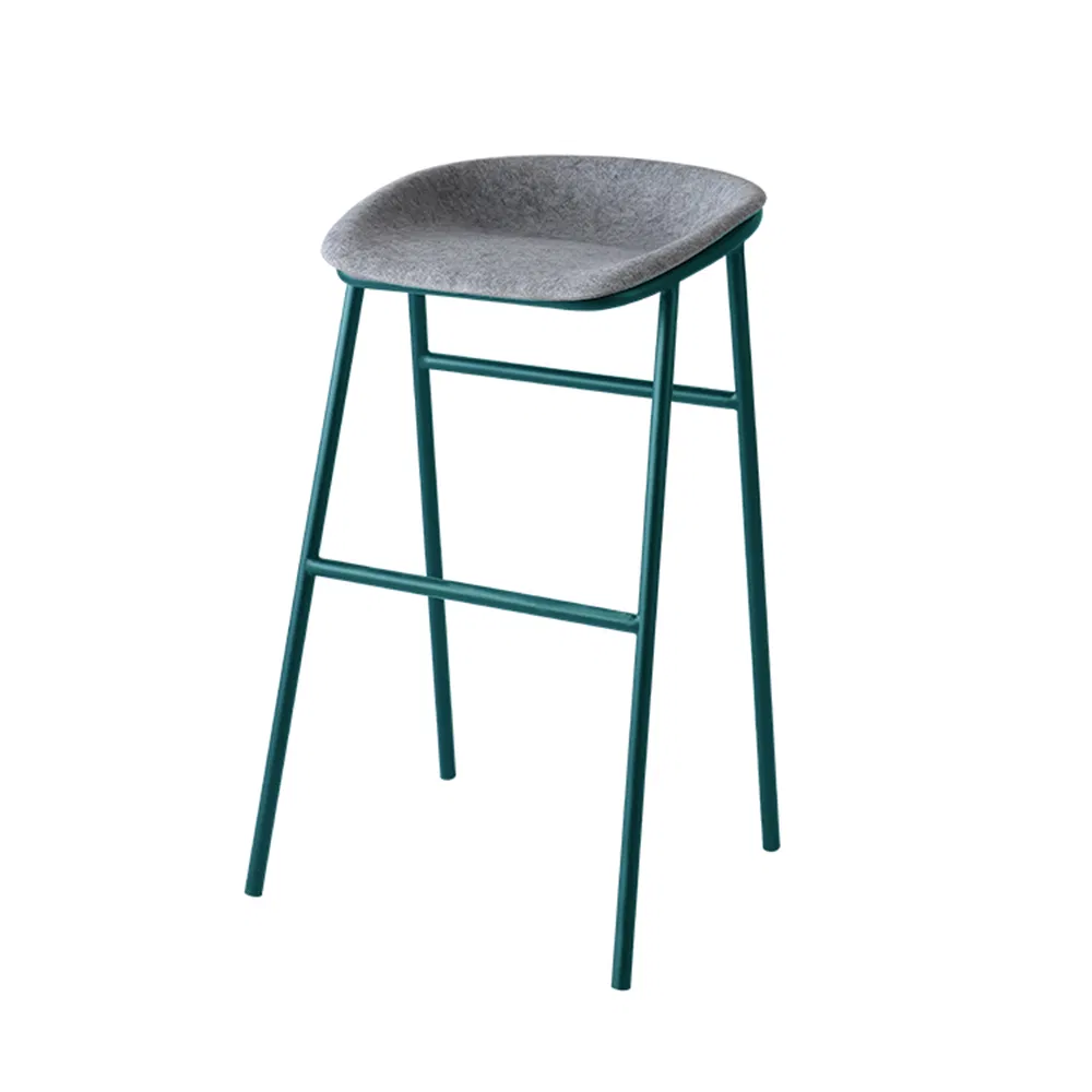 Kitchen Modern Design Metal Legs Recycled Pet Felt Seat High Bar Stool Counter Stool Kitchen Stool