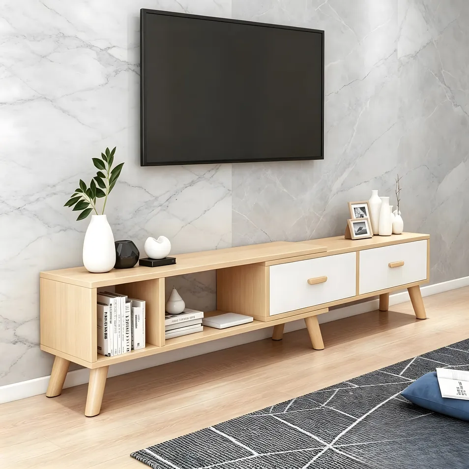 Minimalist TV Stand Cabinet Wooden Media Console for Living Room Home Furniture Storage