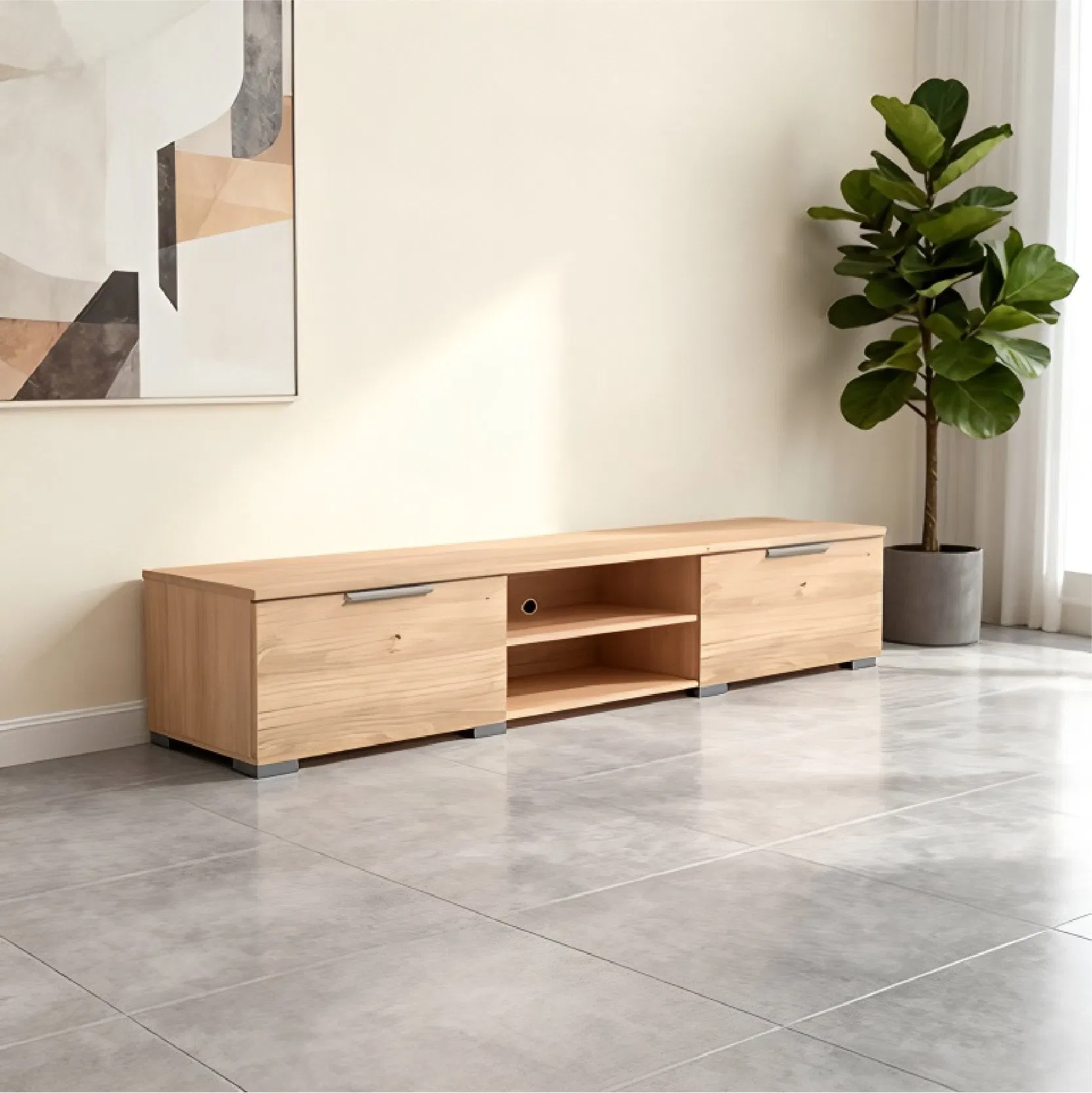 Light Luxury Furniture Stylish Modern TV Stand Media Console with Storage Solutions