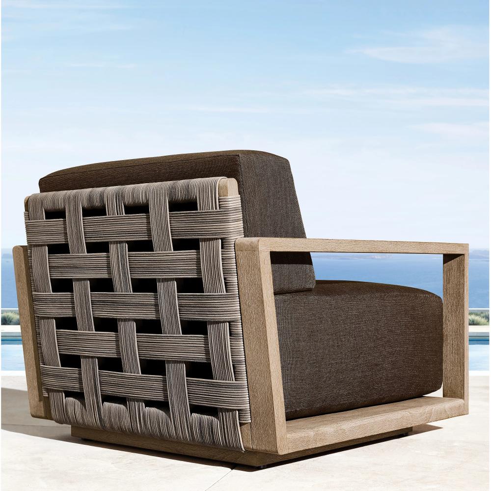 Customized Outdoor Solid Wood Furniture Combination Villa, Courtyard, Garden Leisure Designer Rope High-end Burmese Teak Sofa