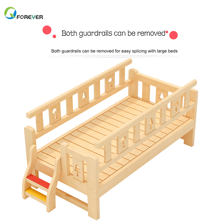Modern High Quality Solid Pine Wooden Creative Children Bedroom Furniture Sets Kids Single Bed