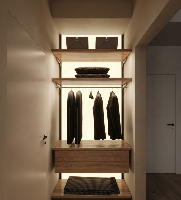 Aluminum MDF Modern Eco-Friendly Durable Bedroom Wardrobe with Closet System for Apartment Villa Mall Clothes Storage