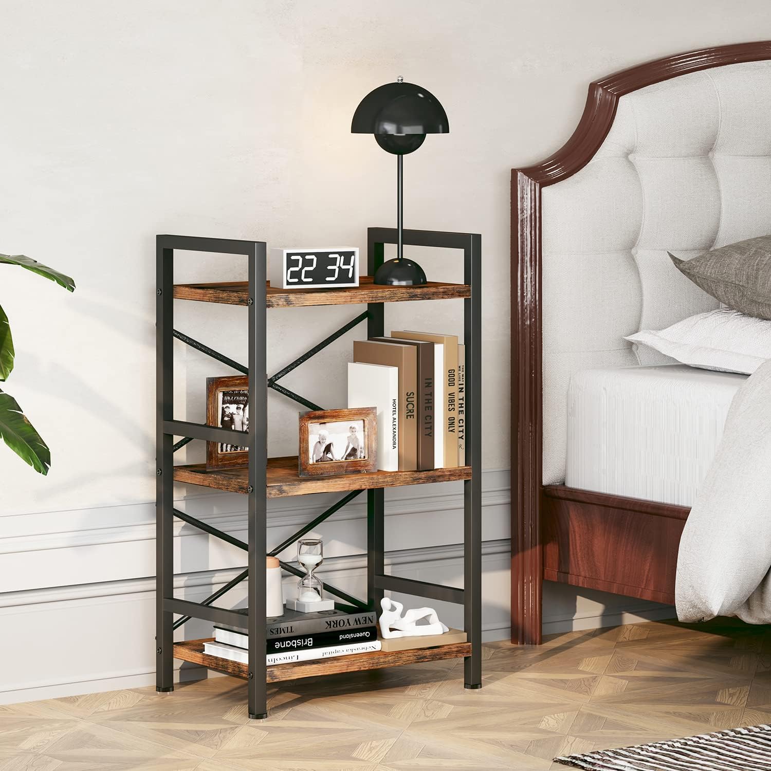 WIREKING 3 Tier Bookshelves Open Bookcase Freestanding Storage Shelve Rack Free Standing Storage Shelving Unit for Bedroom