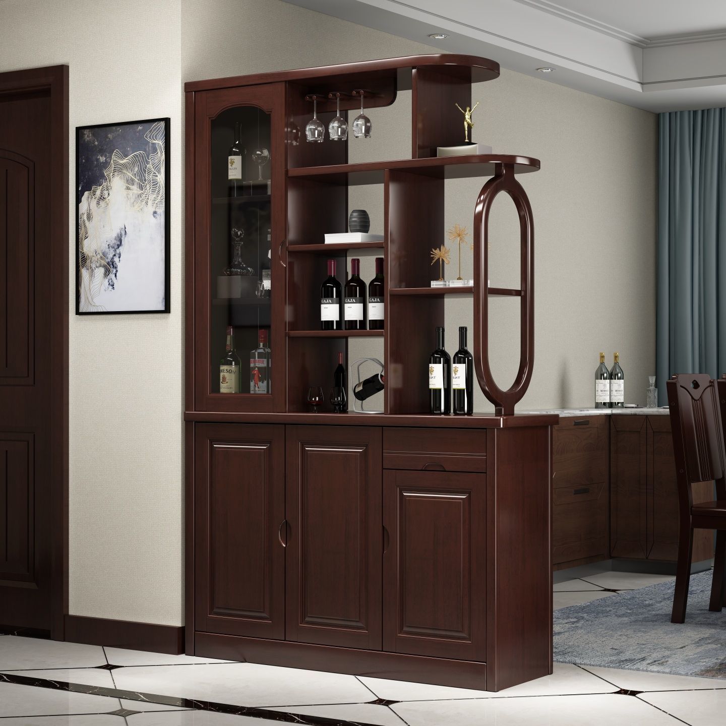 Modern Home Furniture Solid Wood Sideboard Dining Room Side Cabinet Buffet for Kitchen Dining Room Hotel Furniture Cabinet