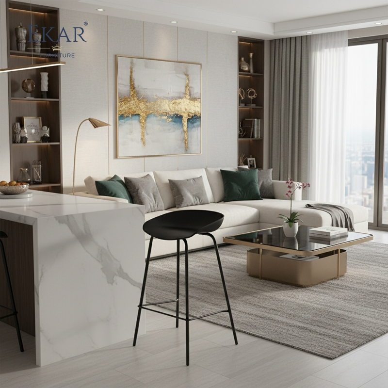 Ekar Modern Minimalist Fabric Bar Counter Stool-for Bars Kitchen Islands Schools Villas Hospitals