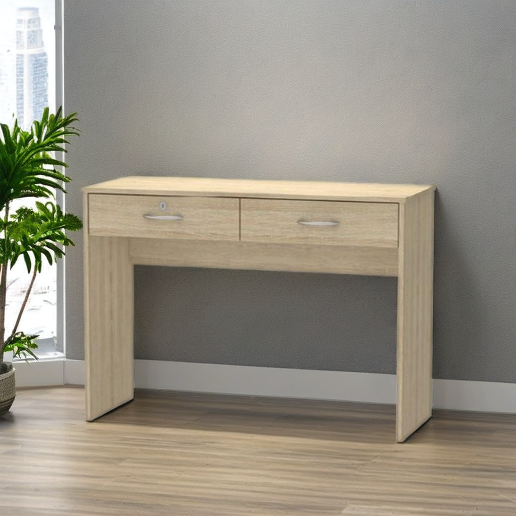 Furnizone Model 1328 Executive Wooden Modern Home Office Desk 2 Storage Drawers Space-Saving Panel Design Customized Colors