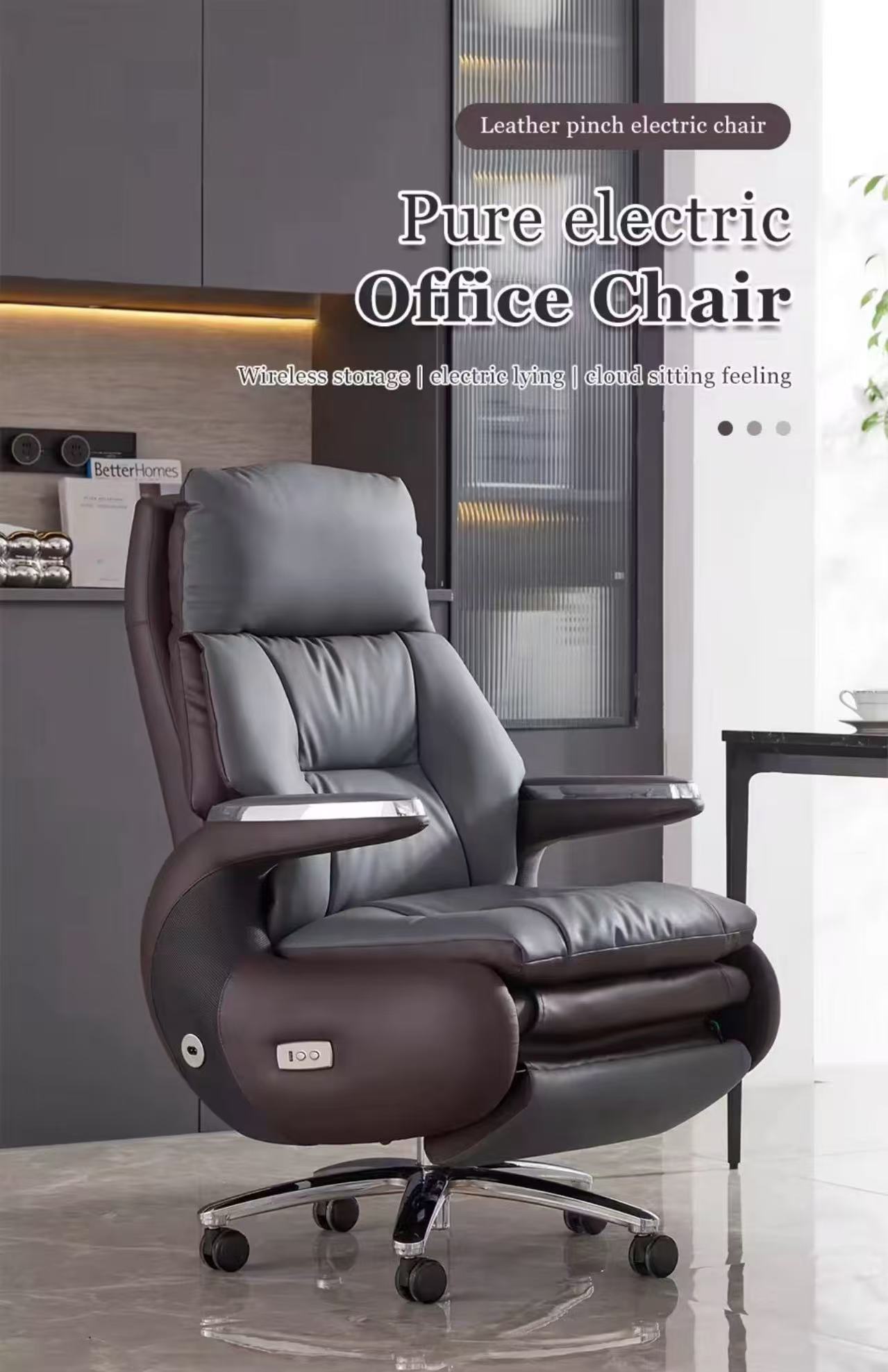 High Back Leather Office Chair View 1