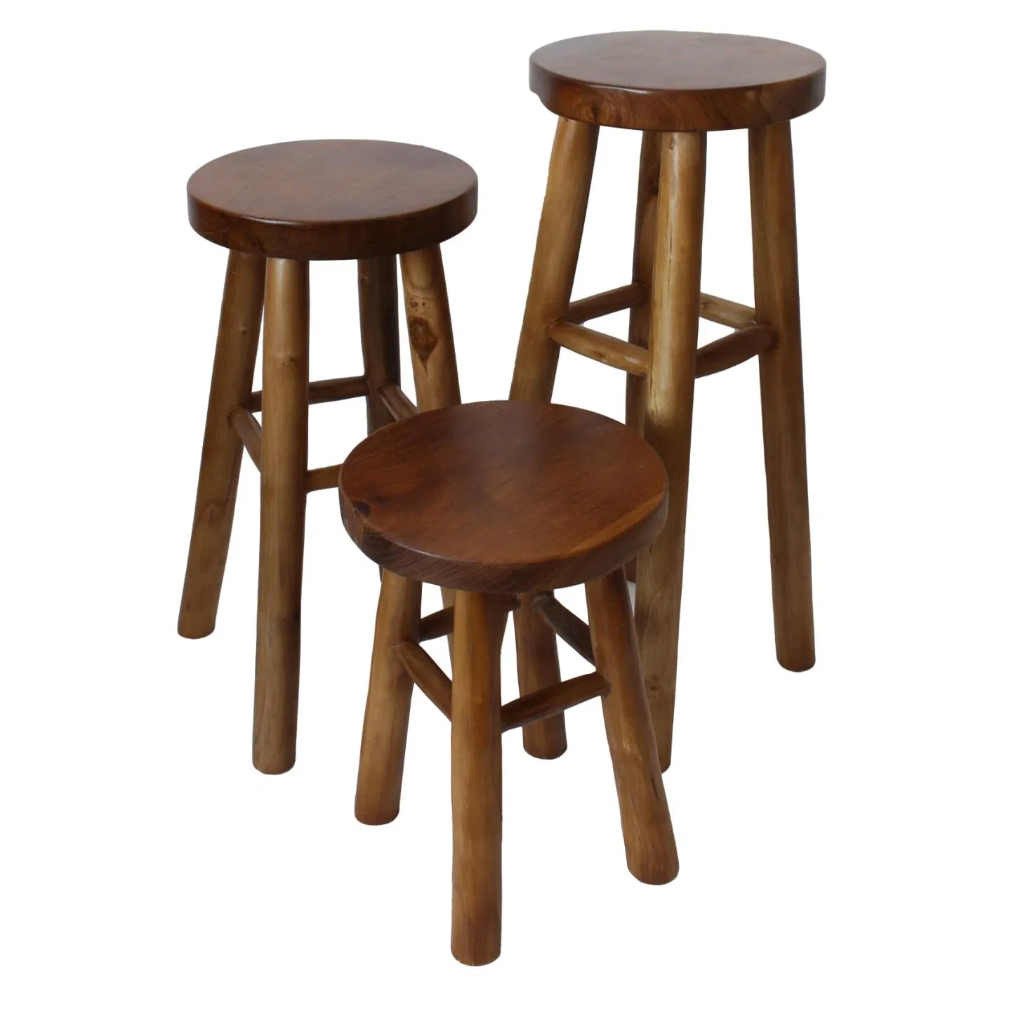 Teak Counter Stool (L30xW30xH73.5cm) , Solid Wood Bar Stool