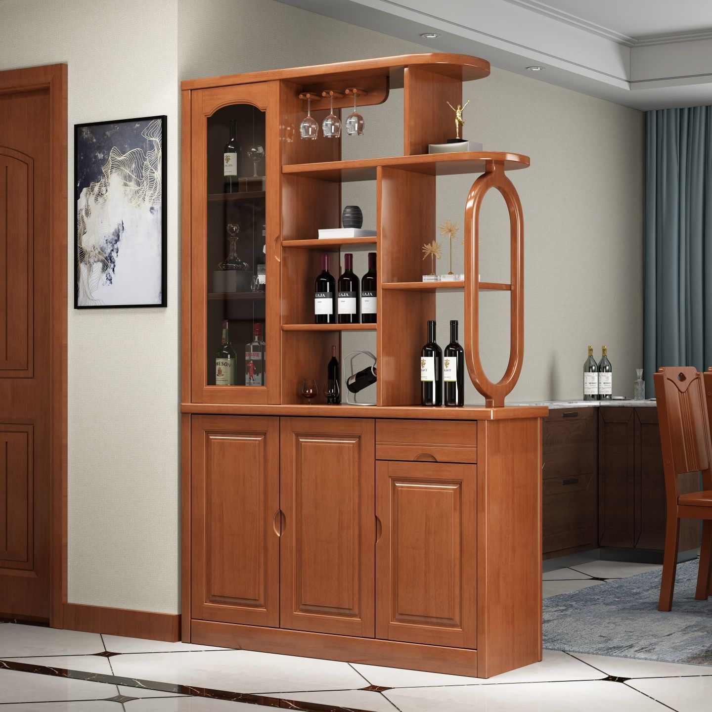 Modern Home Furniture Solid Wood Sideboard Dining Room Side Cabinet Buffet for Kitchen Dining Room Hotel Furniture Cabinet