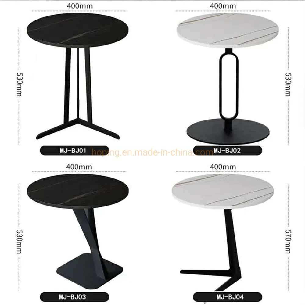 Stainless Steel Metal Living Room Nesting Coffee Table Side End Table with Marble Top Modern Restaurant Furniture