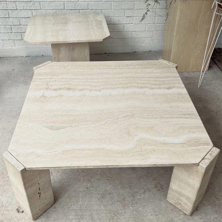 Classical Modern Design Outdoor Limestone Coffee Table End Table