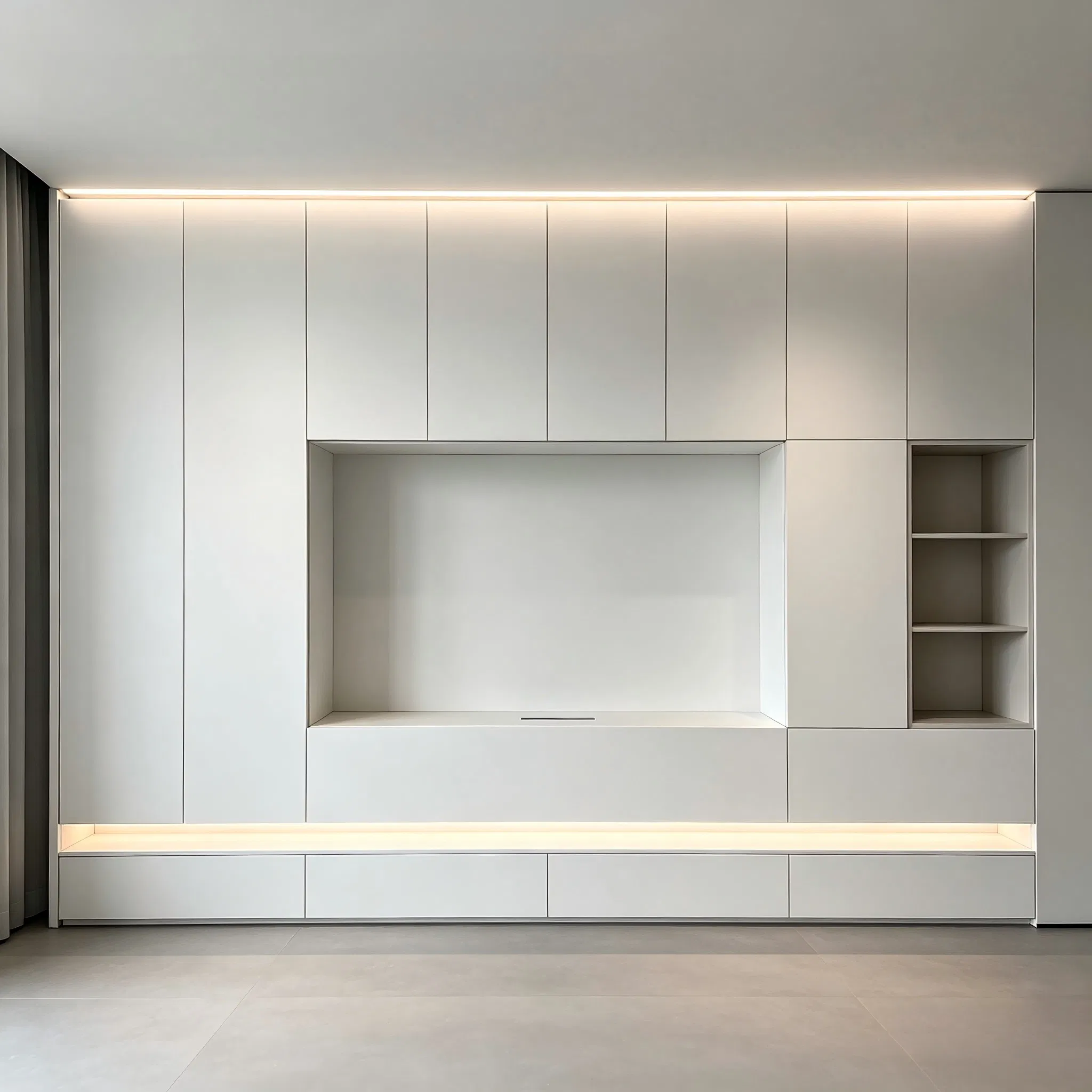 Floor-Standing Durable Anbangni / OEM Brand Available Wall Mounted Wood Media Console