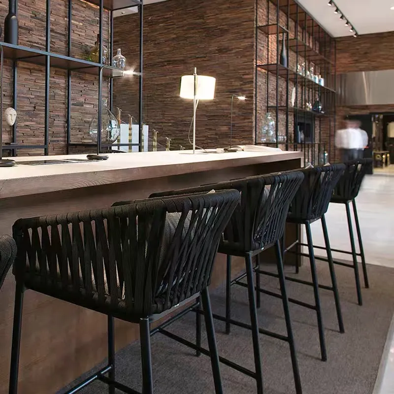 Plastic Kitchen Counter Height Bar Stools Rattan for Kitchen