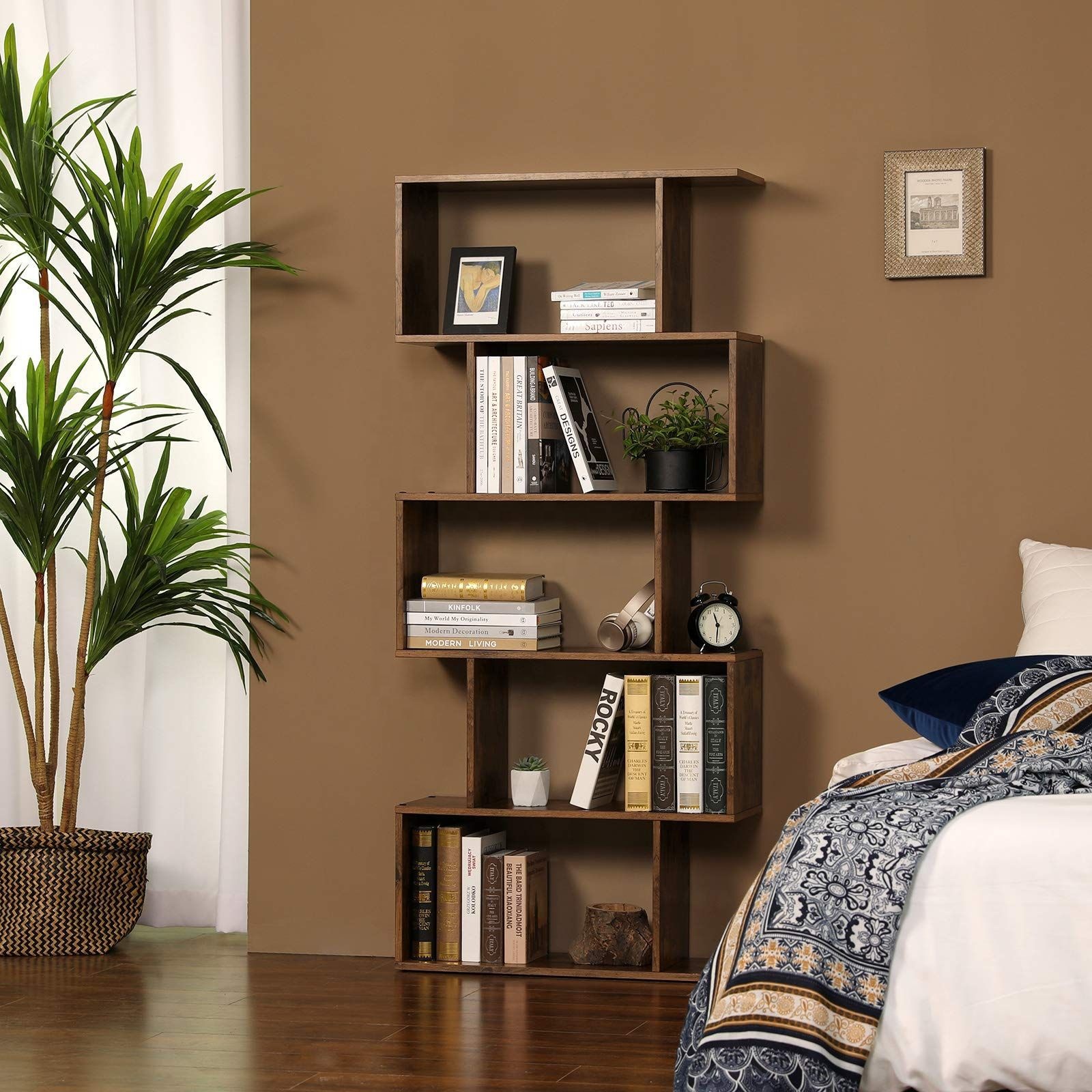 Unique Modern Design Living Room Wooden Bookshelf Bookcase Book Shelves for Home