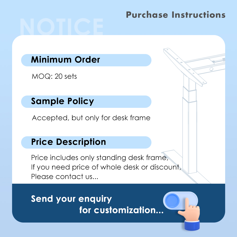 Dual Motor Electric Desk Height Adjustable Standing Table for Modern Office Desk