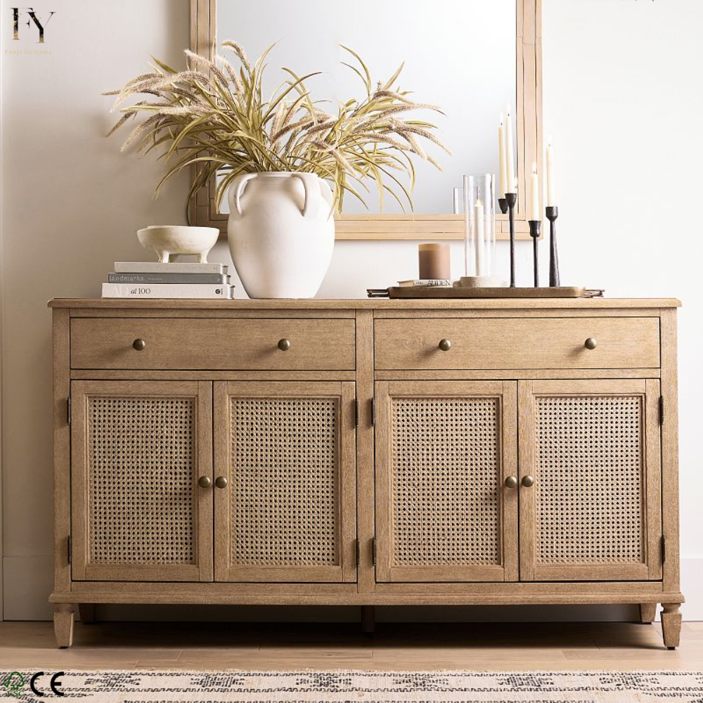 High Quality Solid Oak Sideboard Buffet Cabinet With Storage For Dining Room And Kitchen Home Furniture