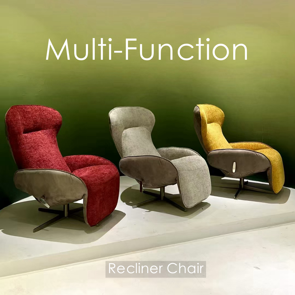 Reclining Accent Chair Italian Furniture Modern Armchair Luxury Lounge Leisure Chair Reclinable Living Room Recliner Chair