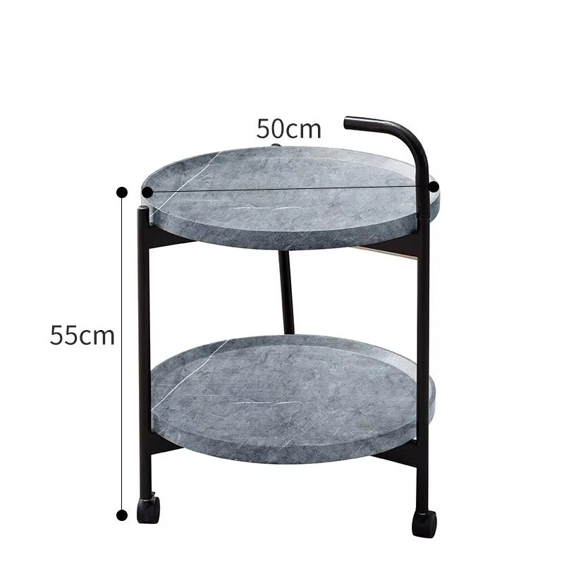 Double-Layer Simple Tea Cart Dessert Cake Cart Hotel Restaurant Delivery Cart Mobile Trolley Coffee Table Sofa End Table