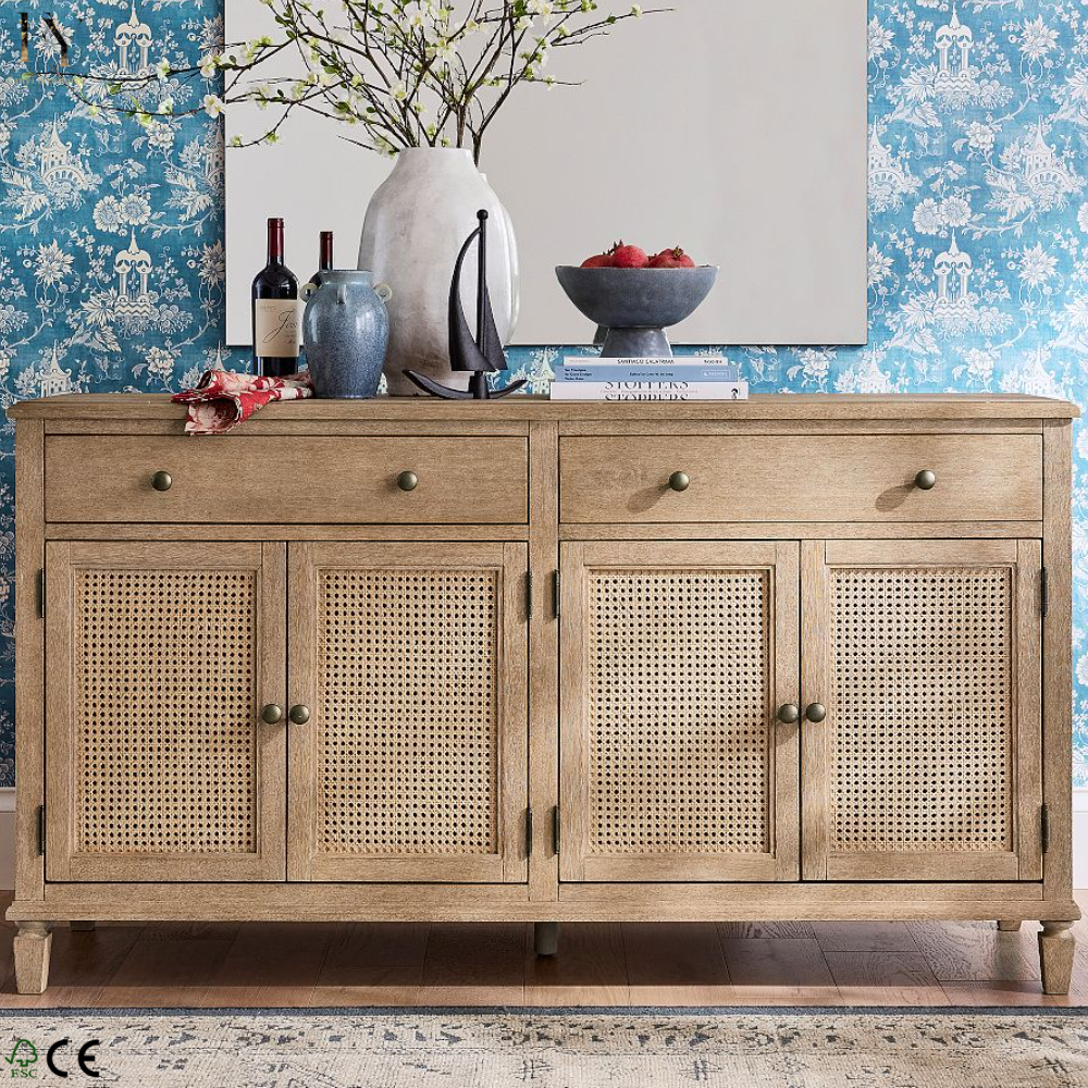 High Quality Solid Oak Sideboard Buffet Cabinet With Storage For Dining Room And Kitchen Home Furniture