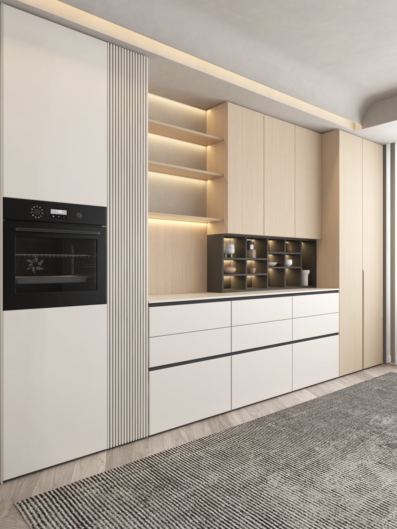 Customized Luxury Durable Using Various Sideboard Buffet Table Solid Wood Wooden Side Cabinet Pantry Cabinet in Dinning Room