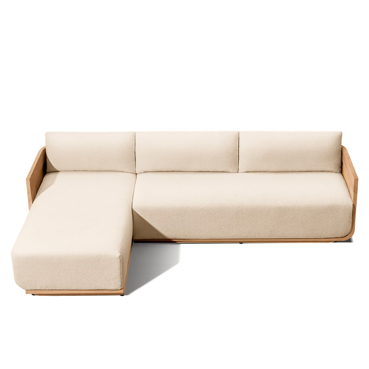 Wholesale Teak Wood Outdoor Furniture Set Modern Sofa Hotel Restaurant Sofas Set Luxury Patio Furniture Wooden Sofa With Cushion
