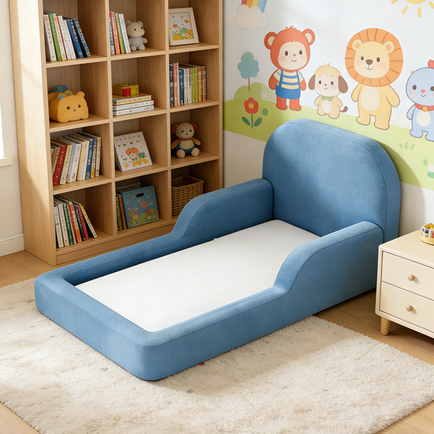 Home Travel Shaped 2-in-1Design Foldable Portable Soft Foam Filling Kids Baby Toddler Little Floor Play Sofa Bed