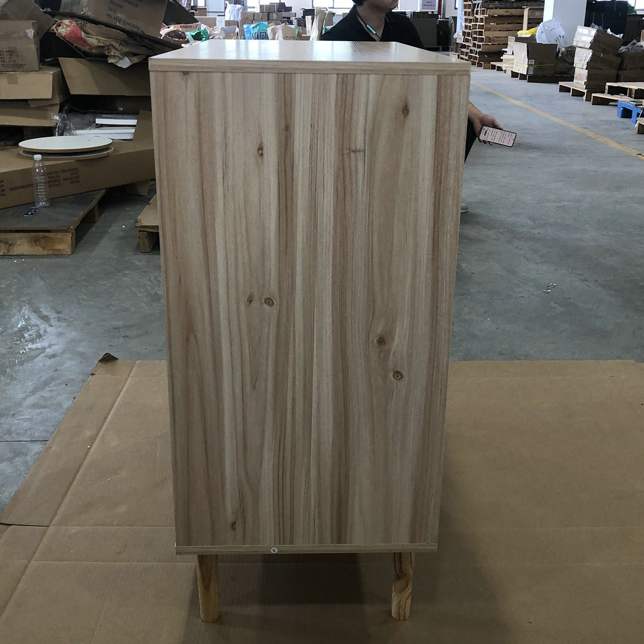 Sideboards Buffet Cabinets 2-Tier Rattan Design Cabinet 2-Inner Storage Shelf for Living Room Storage Room Furniture