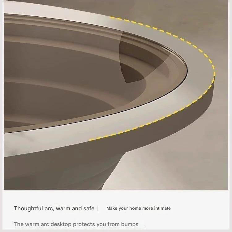 High-End Oval Light Luxury Premium Minimalist Glass Coffee Table