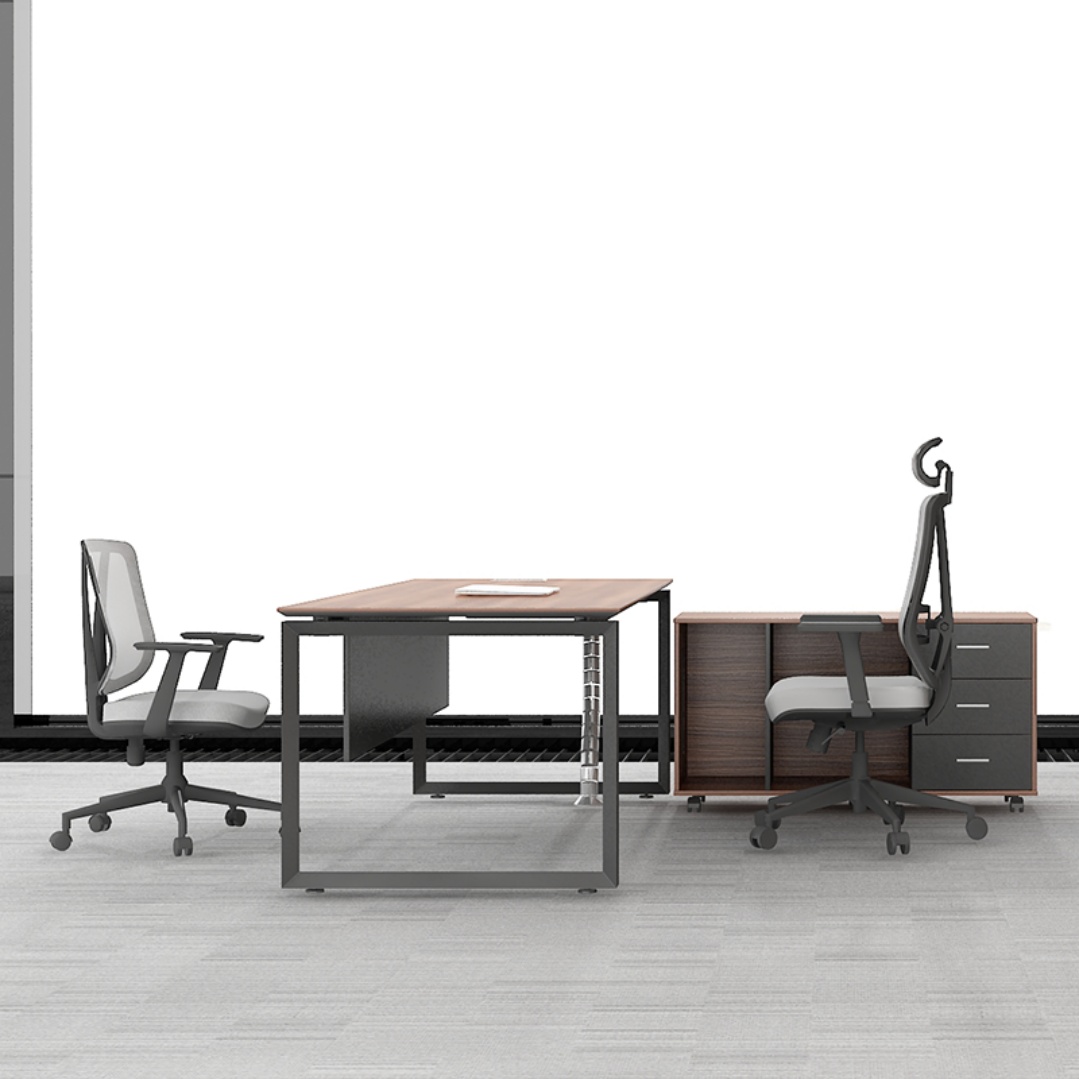 Contemporary Extendable L-Shape Desk with Wooden Panel and Steel Legs for Office Use