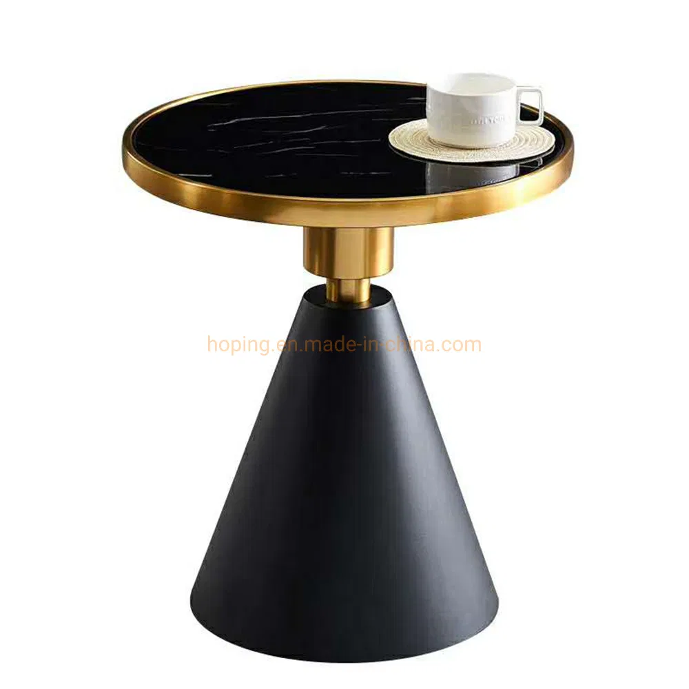Stainless Steel Metal Living Room Nesting Coffee Table Side End Table with Marble Top Modern Restaurant Furniture