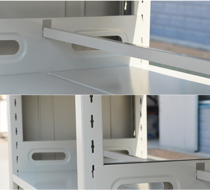 Factory Direct Metal Frame Double Sided 5 Shelves Library School Office Furniture Bookcase Bookshelves