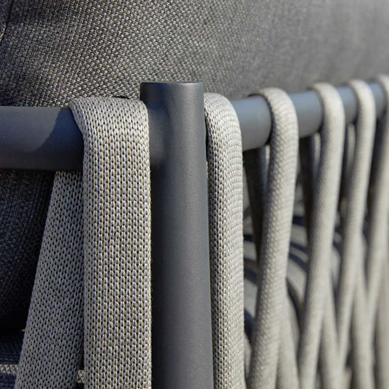 Minimalist Aluminum Outdoor Sofa &amp; Lounge Chair Combination With Cushions For Hotel Villa Garden Terrace