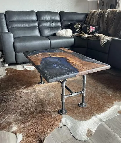 Industrial Table Leg Set Black Painted Malleable Iron Pipes Vintage Furniture Tables Used for Coffee Office and End Table Legs