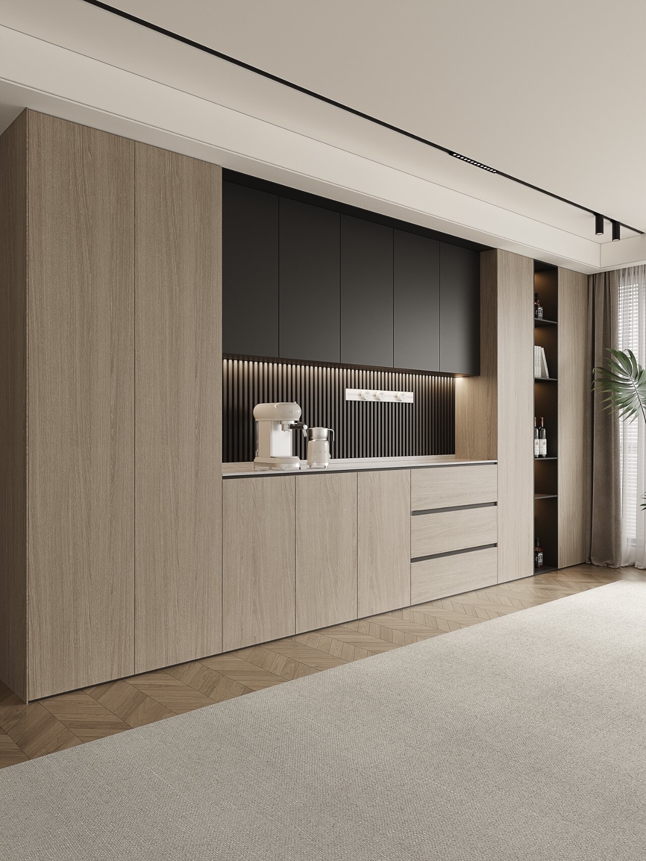 Customized Luxury Durable Using Various Sideboard Buffet Table Solid Wood Wooden Side Cabinet Pantry Cabinet in Dinning Room