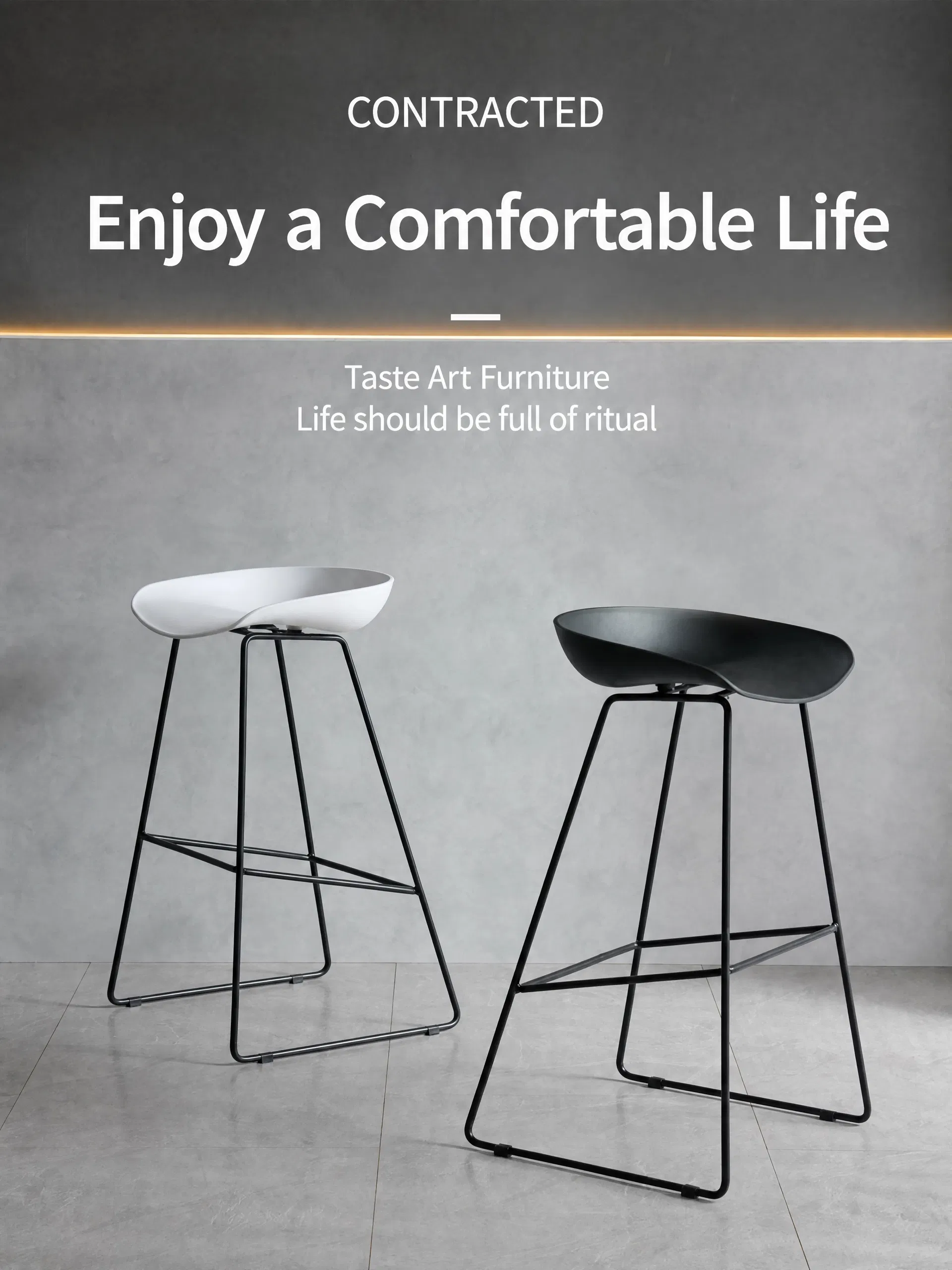 Nordic Tall Counter Furniture Metal Kitchen High Stool Bar Chair Detail 7