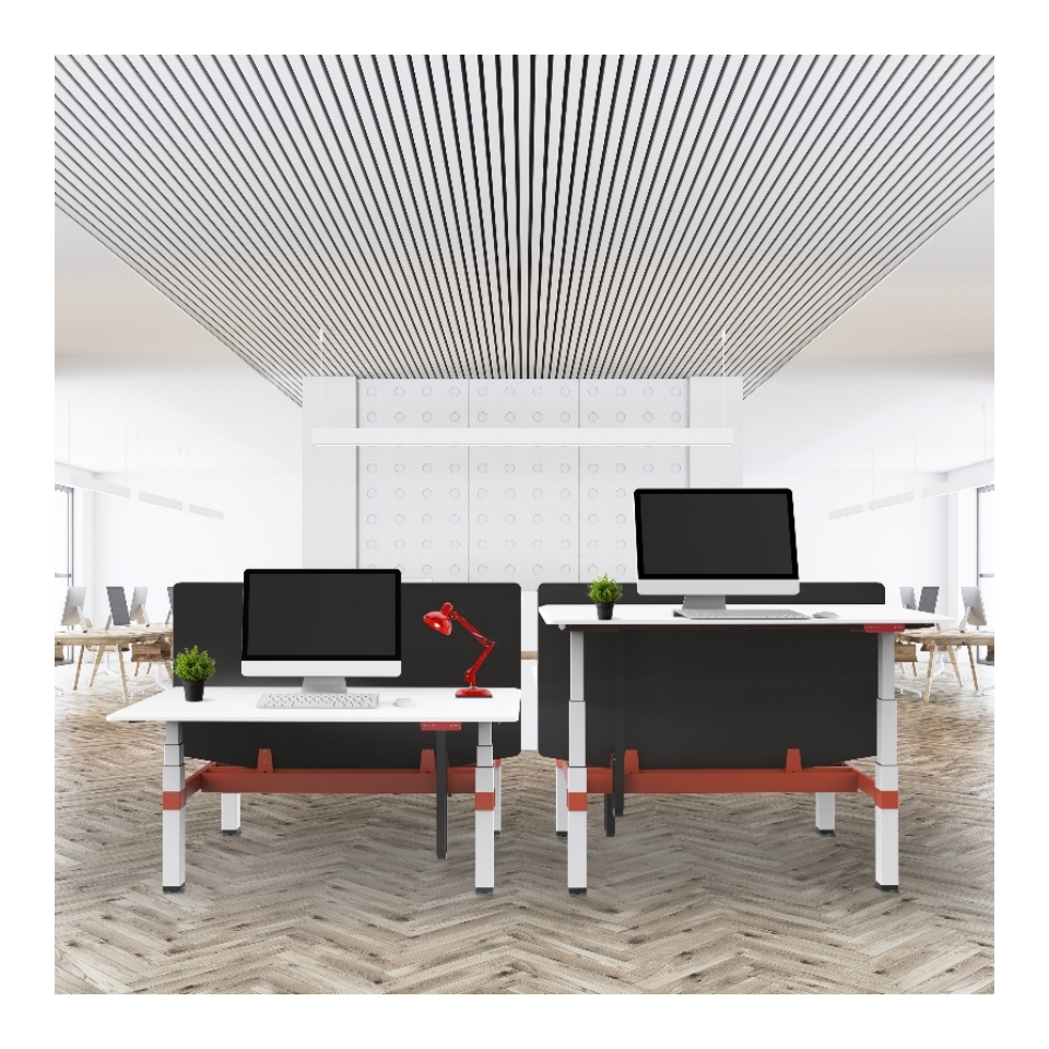 ZGO Metal Office Furniture Custom Colors H-Frame Desk Anti-Collision 25mm/s Height Adjustable Modular Extendable Modern