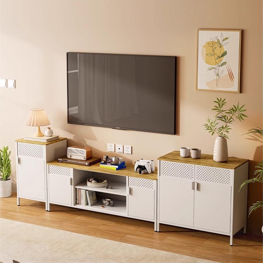 Modern 2-Door Steel Sideboard Buffet Cabinet Furniture Customized Color Side Table TV Stand Holder Living Room