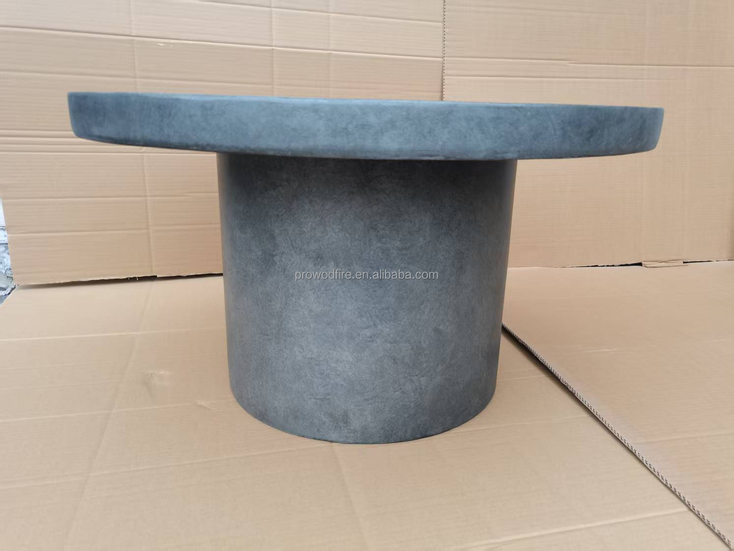 Weatherproof Round Concrete Garden Table Durable Outdoor Patio Dining Table