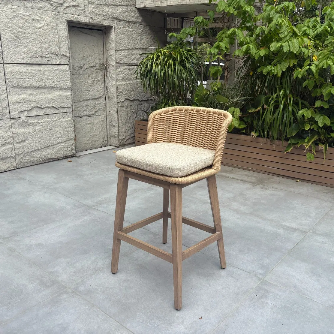 Custom Patio Garden Outdoor Furniture Metal Tall Counter Bar Stool