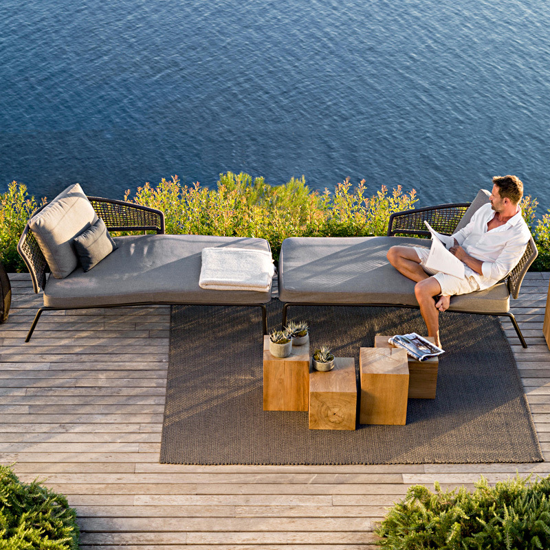 STY-15 Wooden Moon Chair for Garden Pool Patio Beach-for Resort Hotel Leisure-Outdoor Sun Lounger and Bed
