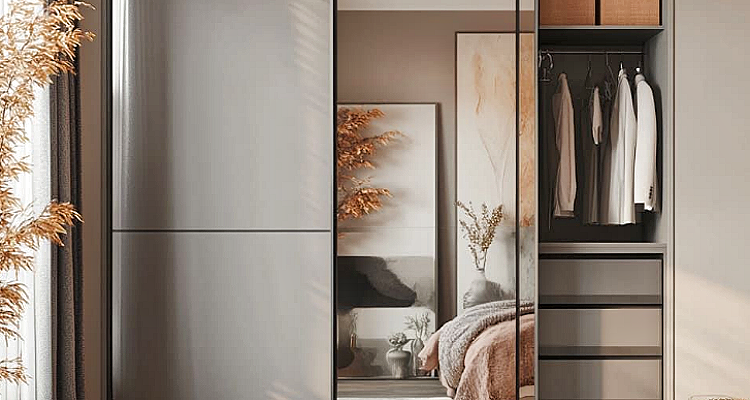 Customized sliding mirror door closet design