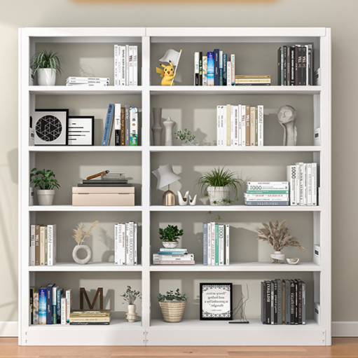Factory Direct Metal Frame Double Sided 5 Shelves Library School Office Furniture Bookcase Bookshelves