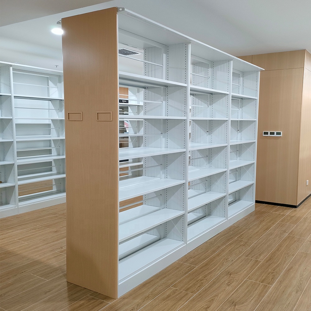 Modern Double-Sided Steel Bookshelves Library Filing Shelving for School Office Use