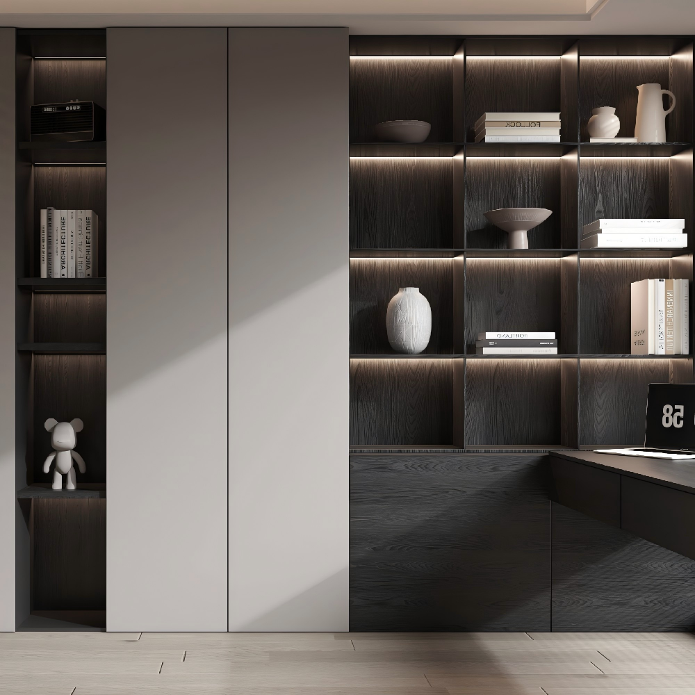 Custom Contemporary Wood Modular Eco-Friendly Bookcases for Living Room Hotel Office Use