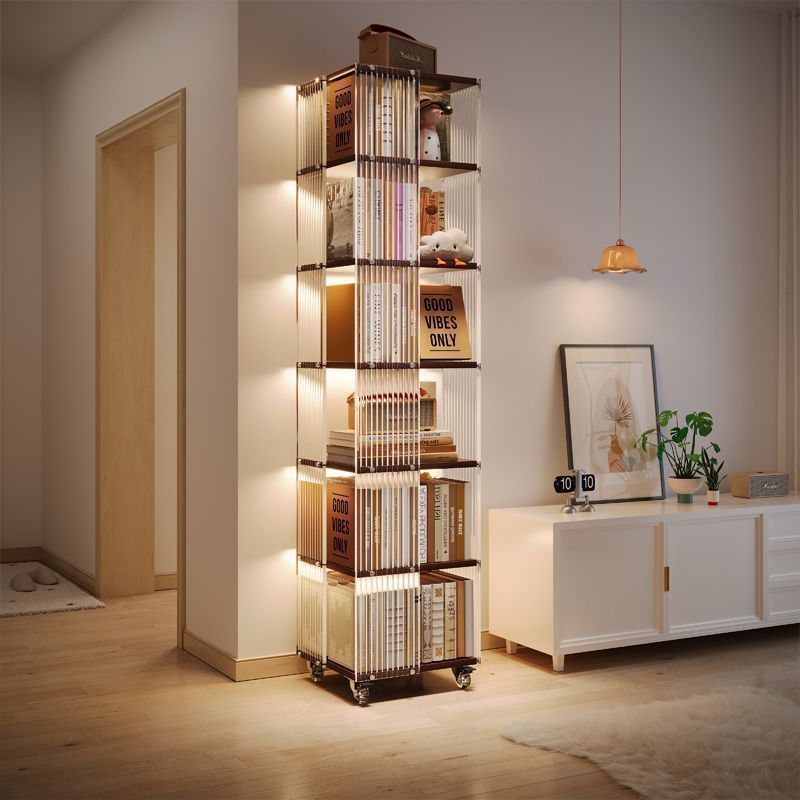 Modern Creative Multi-functional Eco-Friendly Rotating Bookshelf with Storage for Home Office Living Room School Study Bedroom
