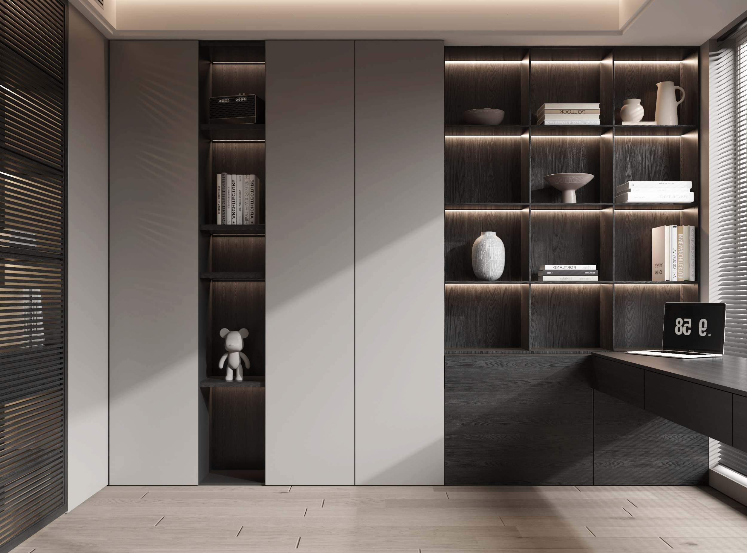 Custom Contemporary Wood Modular Eco-Friendly Bookcases for Living Room Hotel Office Use
