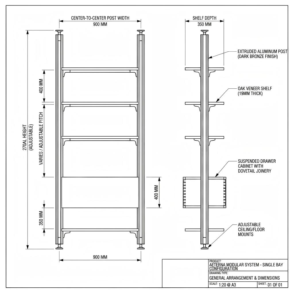 Floor to Ceiling Wall Bookshelf Modern Minimalist Luxury Modular Shelf Display with Led Light Customized Wall Unit Book Shelf