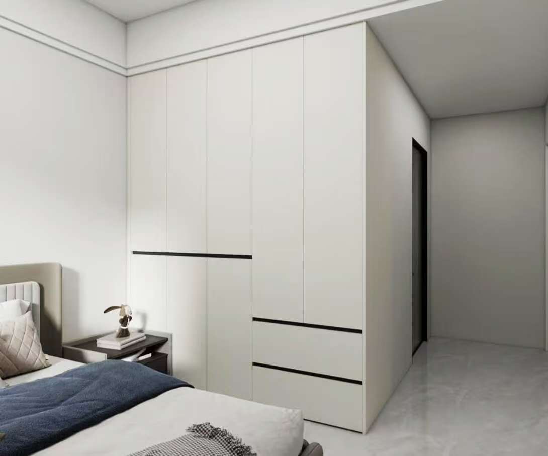 Family Apartment Hotel Bedroom Furniture Modern Luxury Design Bedroom Wardrobe with Shelves and Drawers