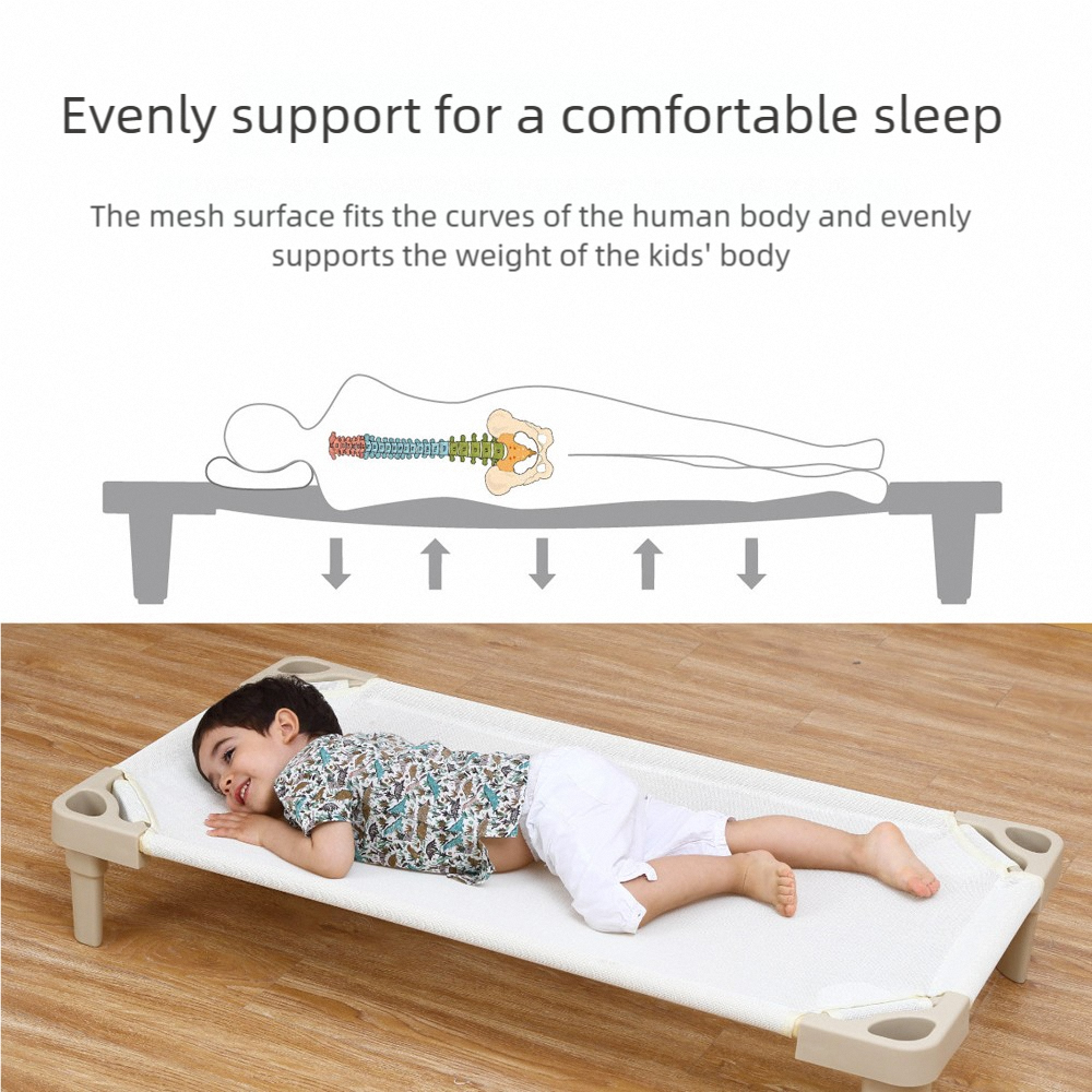 Factory Wholesale Daycare Afternoon Nap Mesh Surface Kids Bed Preschool Baby Children Montessori Classroom Furniture