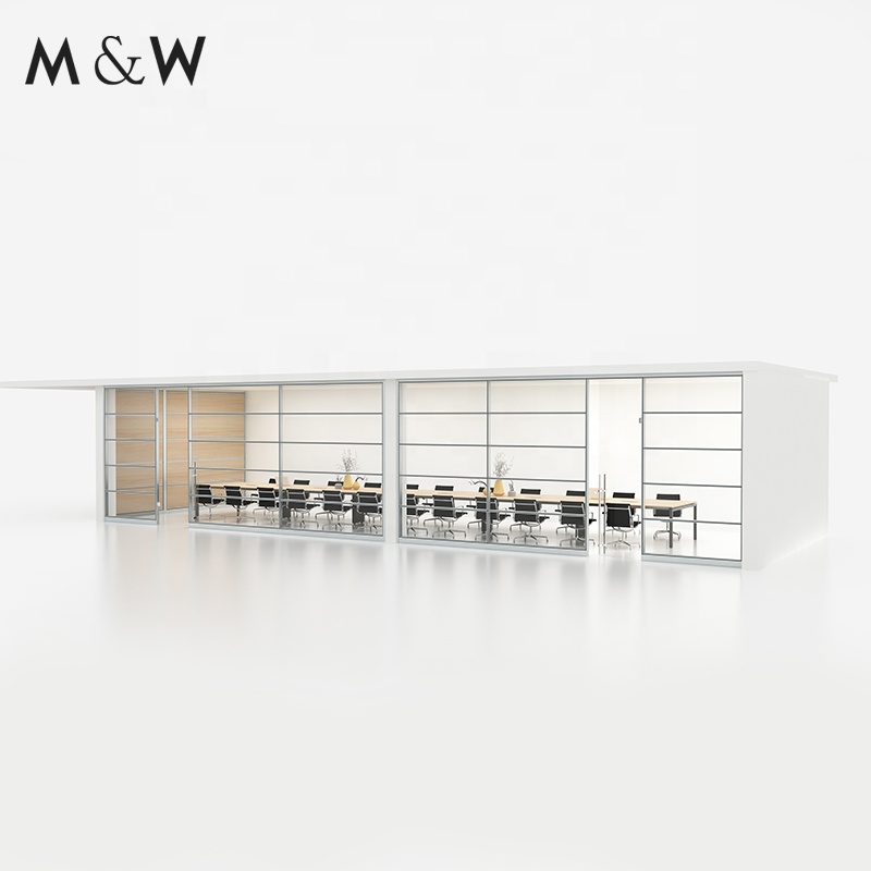 M&amp;W Foshan Manufacture Glass Wall System Indoor Partition Aluminium Office Glass Office Partition